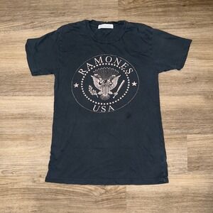 Daydreamer Ramones USA Graphic Tee Vintage Style Band Shirt Gray XS